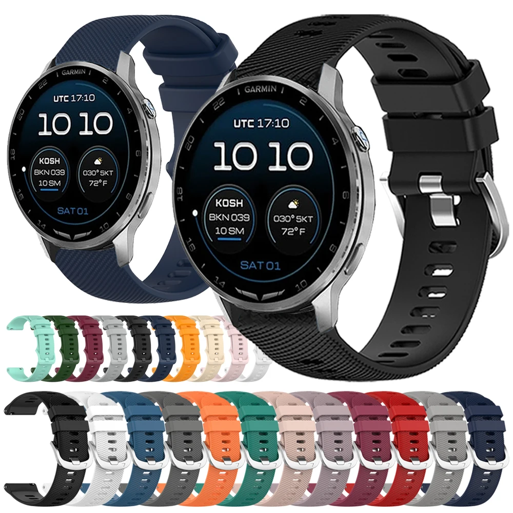 Garmin Sport Silicone Watchband - 20/22mm Adjustable Bracelet Strap