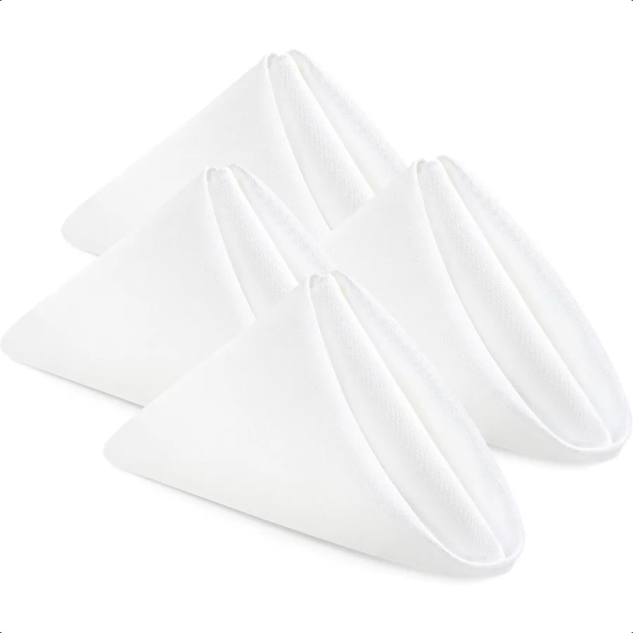 24 Pack White Cloth Napkins 17x17 Inches