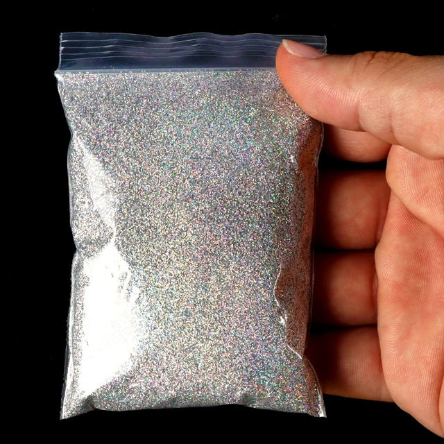 50g Holographic Gold Silver Shiny Nail Glitter Craft Powder for Nails Sparkly Pigment DIY Decoration Laser Dust Bulk Wholesal
