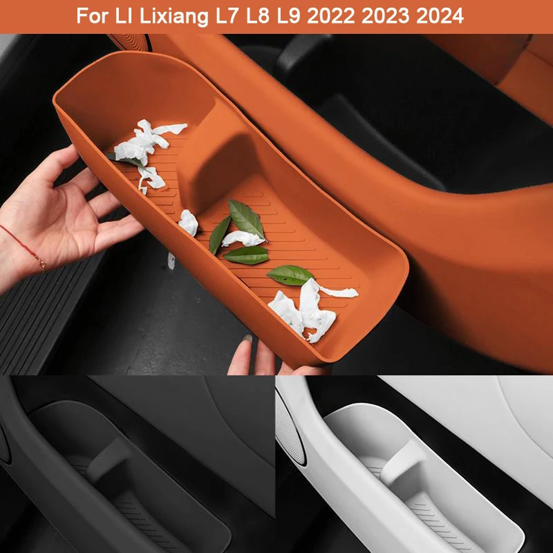 

For Li Lixiang L7 L8 L9 2022 2023 2024 Silicone Car Inner Door Storage Box Organizer Fit L7 L8 L9 Car Door Pocket Slot Pad