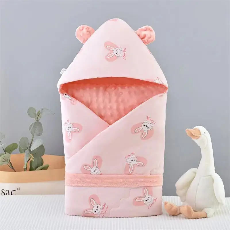 Baby Blankets Autumn Winter Thickened Soybean Velvet Newborn Anti Shock Swaddling Bags Small Quilt