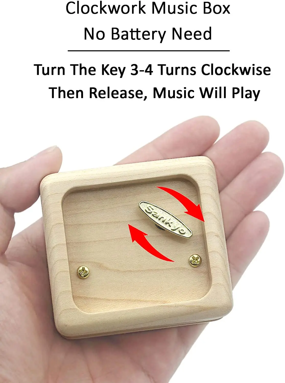 Sinzyo Davy Jones Music Box Vintage Wood Musical Boxs Gift for Birthday Valentine's Day Christmas Day Maple wood Box