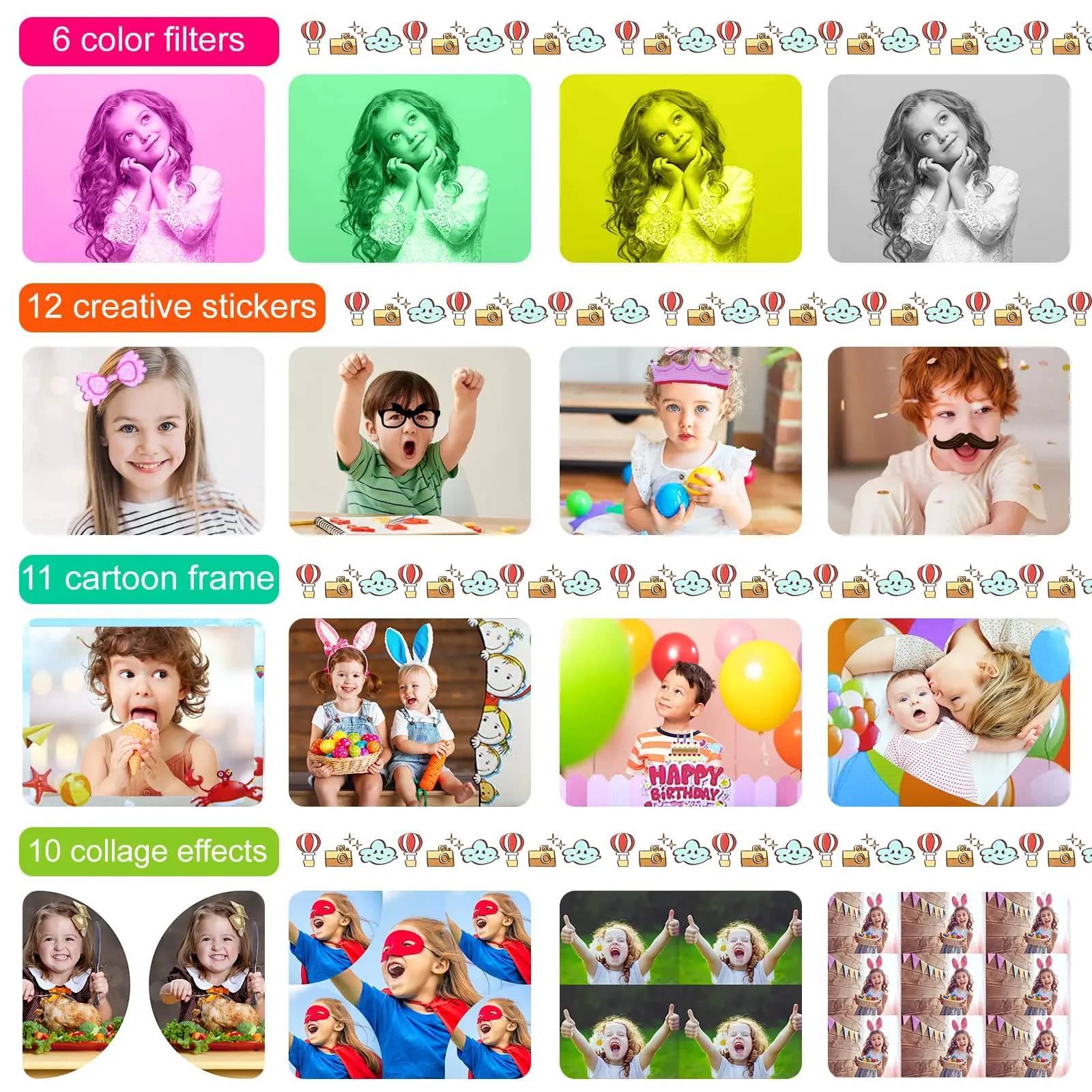 Camera Toys for Kids Cartoon Digital 40MP HD Camera Little Toys Tiny Video for Children Christmas Birthday Gifts
