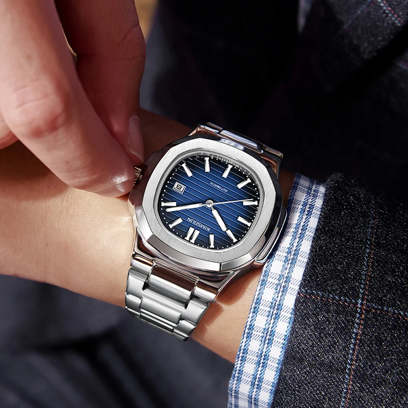 Top brand Automatic Watch for Men Round Dial Fashion Luxury Wristwatch Male With Stainless Steel Mechanical Clock Dropshipping