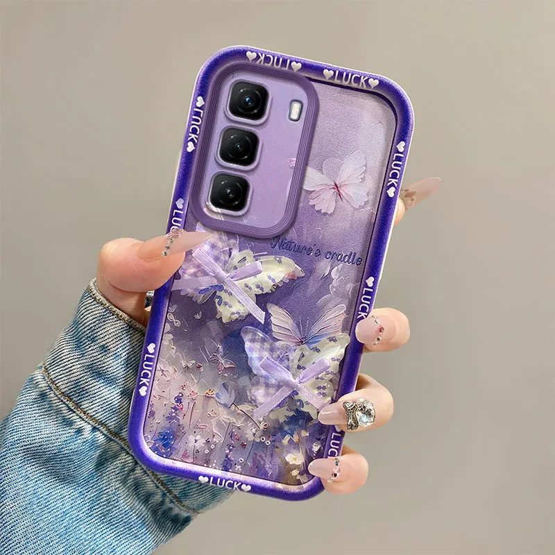 3D Floral Full Screen Phone Case with Wrist Strap Cover