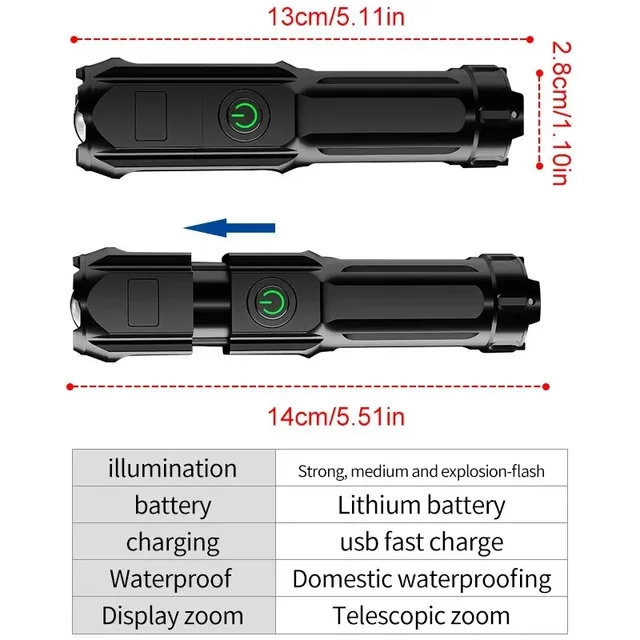 Rechargeable Tactical Flashlight 2