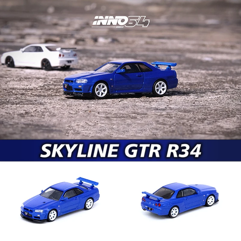 

INNO в наличии 1:64 Skyline GTR R34 V-SPEC II N1, коллекция моделей автомобилей, миниатюрные игрушки для автомобилей
