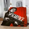 3D Movie Scarface Knee Blanket Throw Bed Blankets & Throws Microfiber Bedding Interior for Home Fluffy Plaid Beach Towel Soft & 1