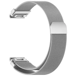 Quick Fit Milanese Magnetic Strap - Premium 26mm/22mm/20mm Watchband - QuickFit 20mm (Silver)