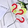 Question Mark Headband Non- woven Funny Hair Band Hair Accessories Selfie Photo Booth Props Party Costume for ( Black ) 6