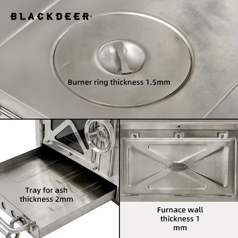 BLACK-DEER ߿ 304 η ƿ Ʈ,  ޸  , ޴ ķ  , 丮 255mm