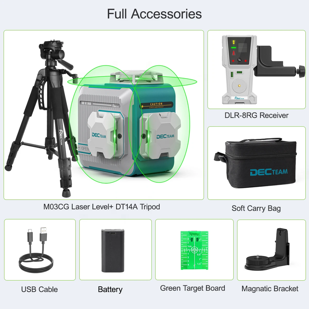 12 Lines 3D Laser Level 360° Green Beam Self-leveling Cross Lines Laser Level To