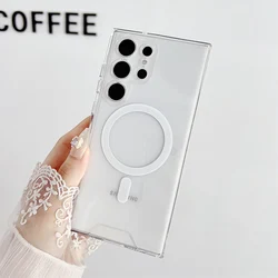 Ultra Slim Transparent Magnetic Wireless Charging Phone Case - Galaxy S20Ultra (Transparent)
