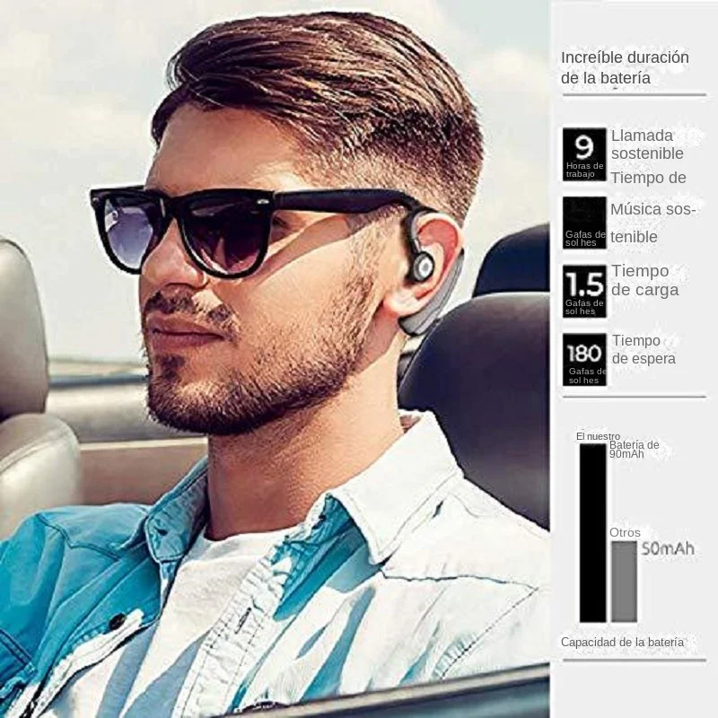 Wireless Earphones One Ear Bluetooth Headphones V9 TWS In-Ear EarHooks HiFi Mini Handsfree Car Calls Headset With Microphone 5