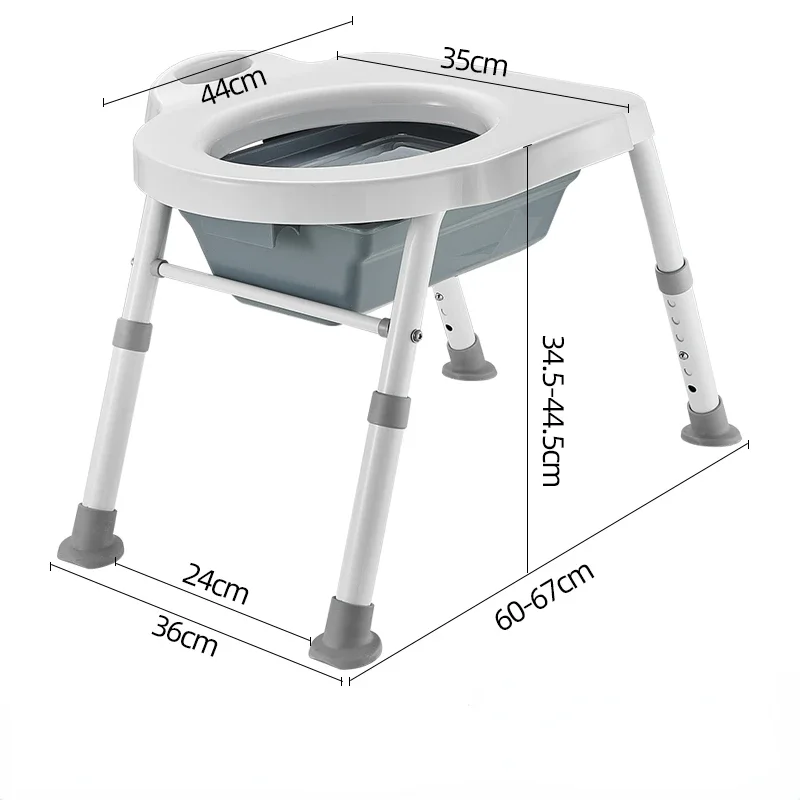 Elderly Disabled Toilet Toilet Chair, Adjustable Height Pregnant Woman Commode Toilet, Home Squat Toilet Seats Disability Help 6
