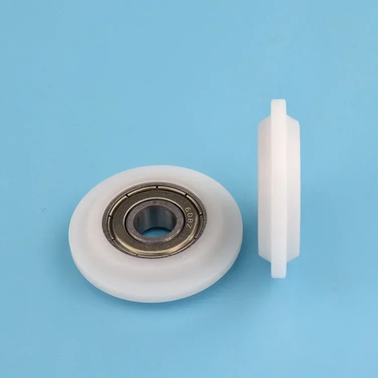 Sliding Door Rollers Window Pulley Plastic Bearing Pulley 1pc Door and window pulley plastic-coated 608 bearing roller U groove track cam guide wheel cam sliding door pulley 8*35*8