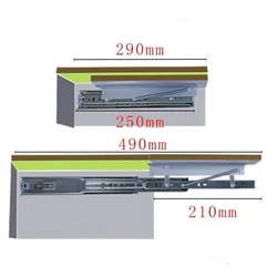 Furniture Part Folding Leaf Extension Slide Rail Heavy Pull Out Pop Up Slide Rail Supporting Bracket Furniture Table Top Conceal