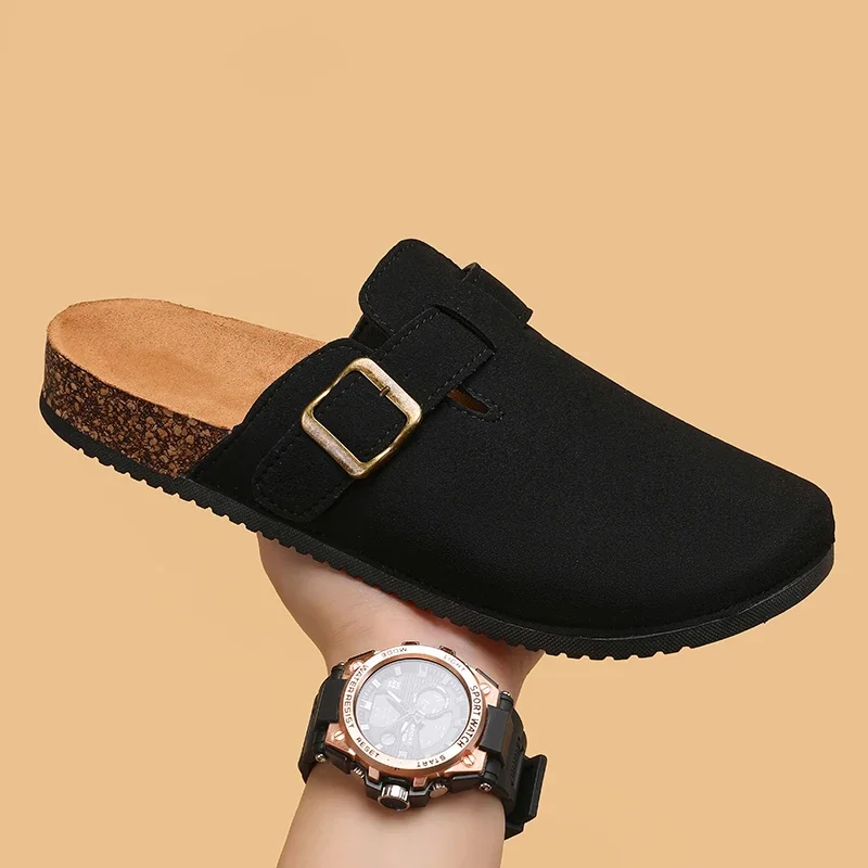 Waterproof Boken Half Dragged Men's Outerwear Spring Autumn New Edition Thick Bottom Boken One Step Cork Leisure Slippers