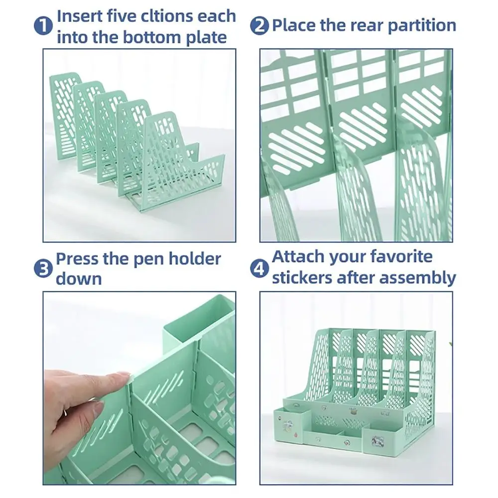 1Pcs Large Capacity Desktop File Rack A4 Document Certificates Thickened File Holder Tray Multi-layer Plastic