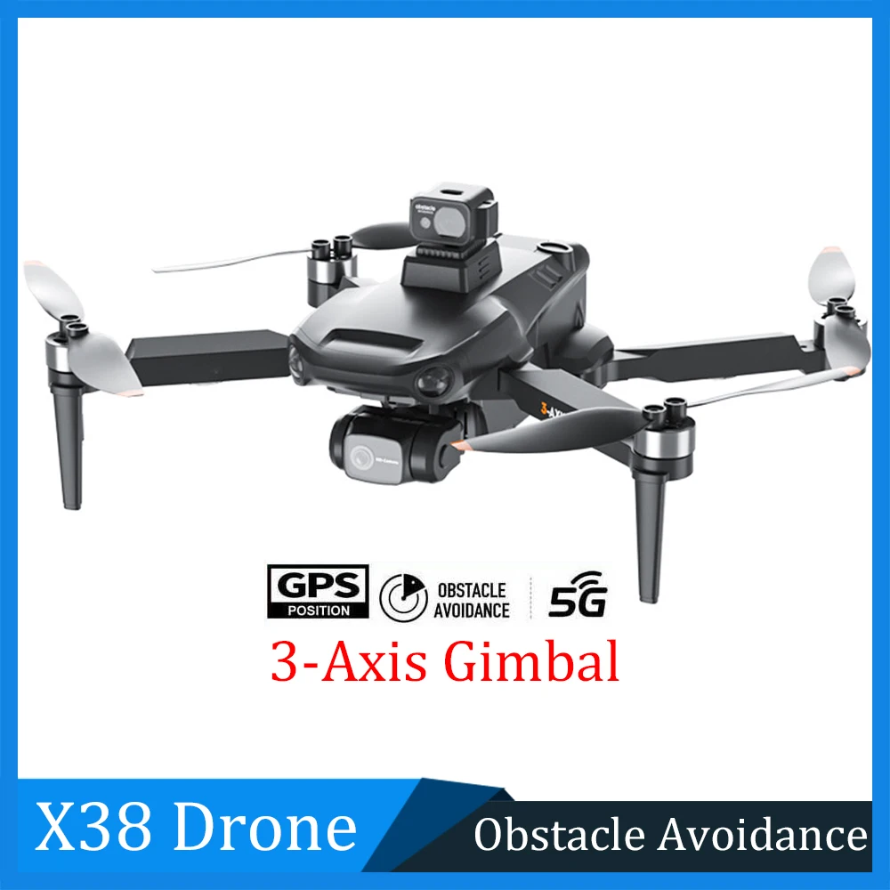 X38 4K Camera Drone GPS Professional 3 Axis Gimbal Anti Shake 5G WIFI