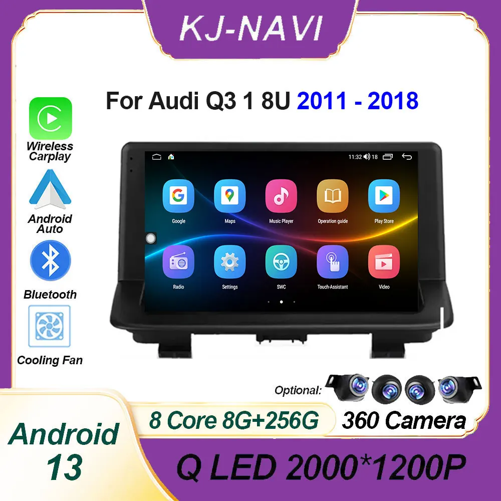 

Car Multimedia Radio Player For Audi Q3 1 2011 - 2018 Navigation Android 13 BT LET Wireless Carplay Audio Stereo IPS Radio QLED