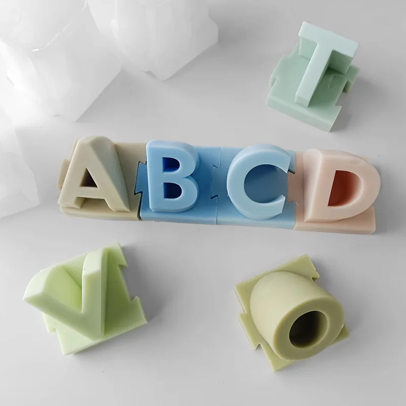 26 Letters Scented Candles Silicone Molds DIY Alphabet Diffuser Plaster Soap Mould A-Z Capital English Letter Candle Making Mold