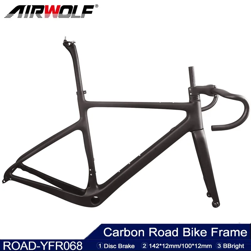 

Airwolf T1100 Carbon Gravel Frame 700*40C BBright Disc Brake Gravel Bicycle Frameset Road Bike Frame Cyclocross Bike