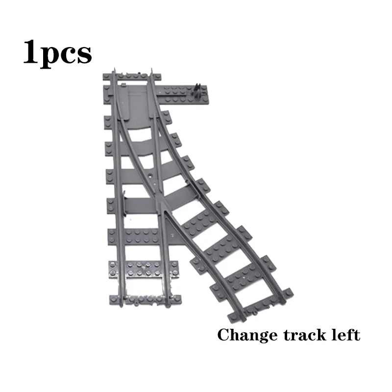 City Train Railway Building Blocks Set - Tracks, Station, and Buffer Stop Bricks Collection