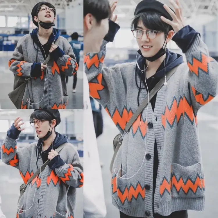 

Sweater Male Trend Couple Lazy Style Cardigan Korean Version of Loose Coat Students New Spring and Autumn Jacket pullover men