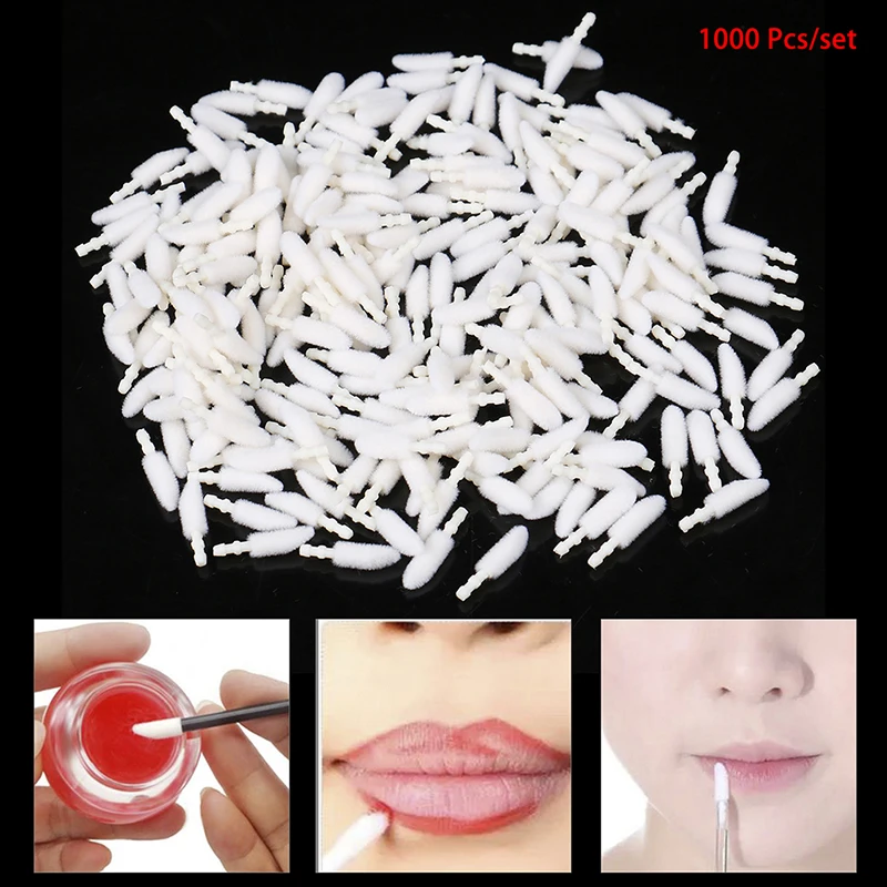 립스틱 일회용 립 브러쉬 헤드에 대한 1000 개/몫 일회용 립 브러쉬 코튼 헤드 도매