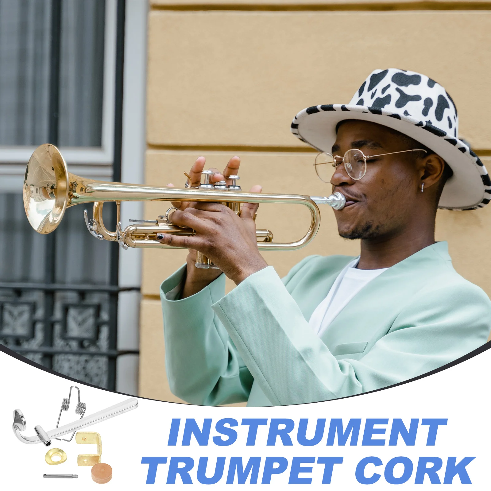 Complete Set of Trombone Accessories Draining Component Valves Mountings Water Gate Key Bond Cork Pad