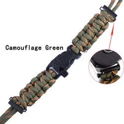 Outdoor Braided Nylon Paracord Sport Watch Band - 22mm Adjustable Strap - 22mm (Army Green Camo)
