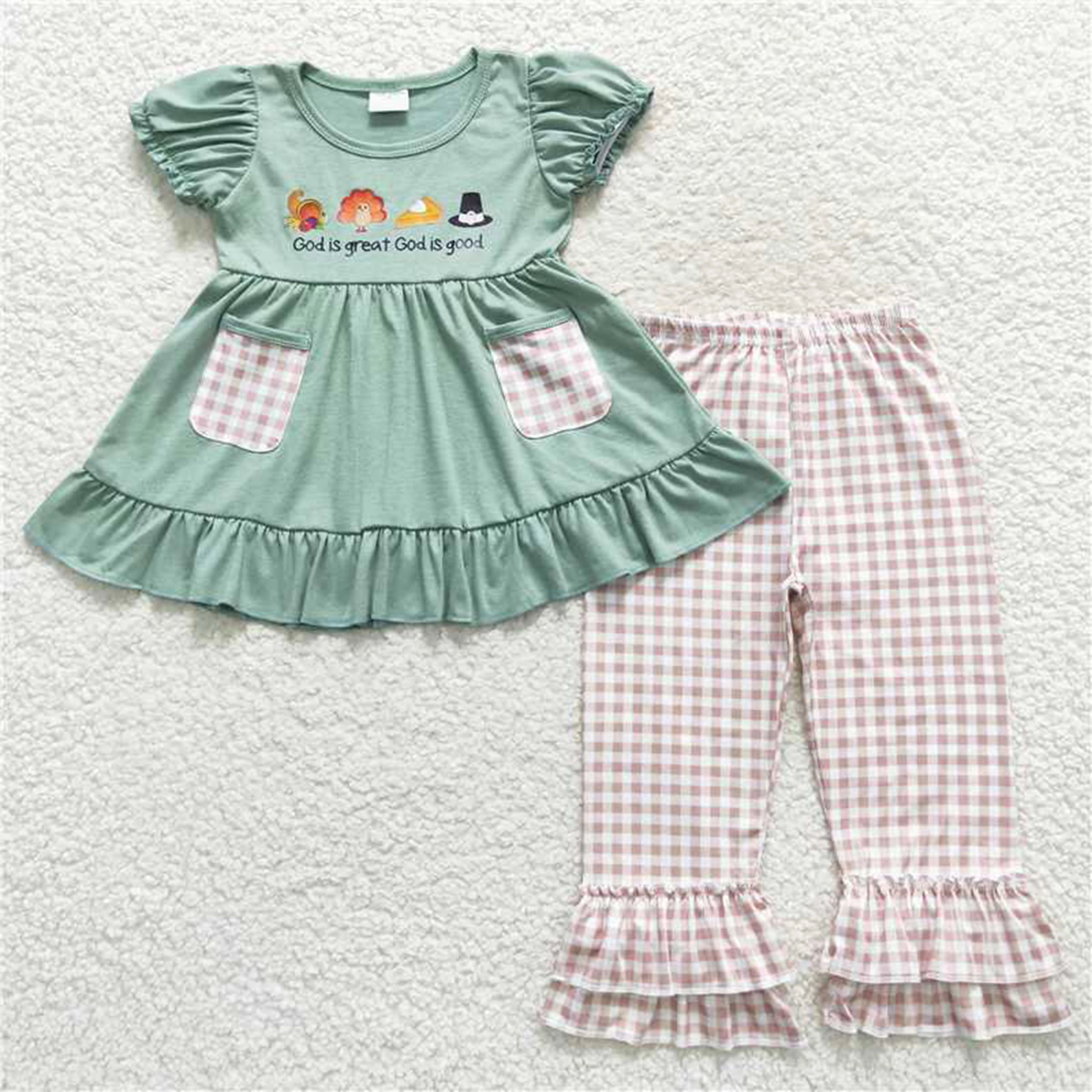 Thanksgiving Turkey Pie Sibling Clothing for Children Baby Boy Girl