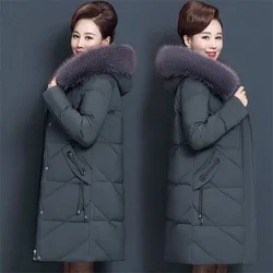 Women's winter jacket fur collar female jacket slim cotton-padded long jacket outerwear winter coat parka Large size 6XL