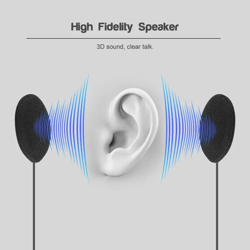 EJEAS V6 PRO+ Motorcycle Helmet Headset Earphone Microphone Speaker Type-C with New Style ​Mounting Clip Double-Sided Tape Gift