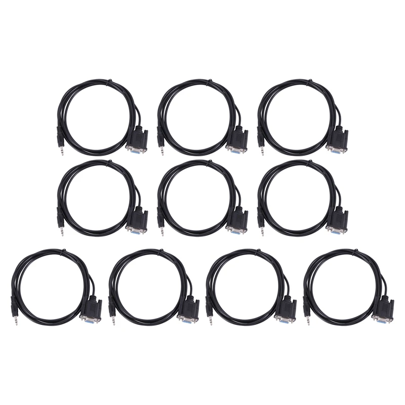 

10X DB9 9 Pin VGA Female Cable ,DB 9 Female To TRS 3.5Mm (1/8In) TRS Stereo Male Serial Data Cable-6 Feet