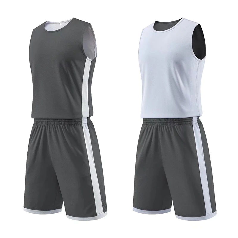 Double-sided Wearable Basketball Jersey Sets Sports Clothes Breathable Men Basketball Jerseys Training suits Uniforms kits