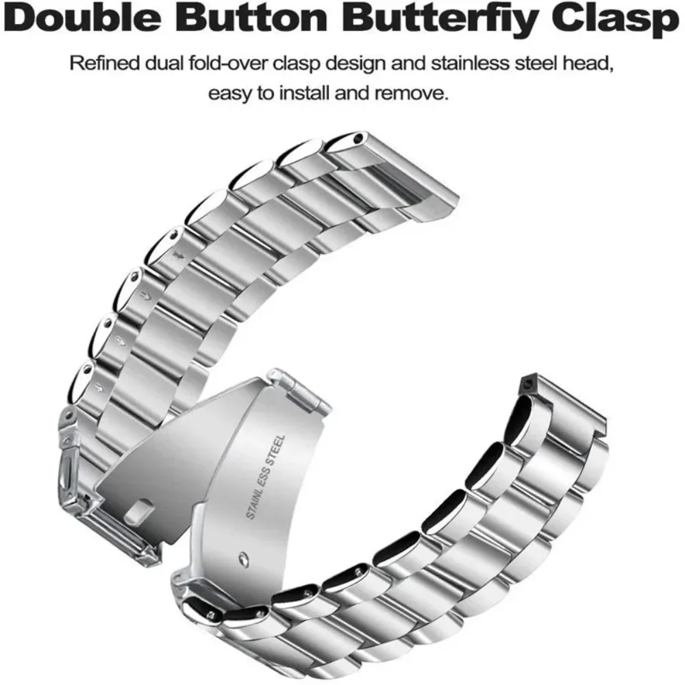 Sleek Metal Watch Bracelet Strap - 22/20mm Premium Design