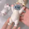 Novelty Slow Rebound Cat Doll Squeeze Toy Cartoon Colorful Simulation Cat Squeeze Toys Soft Mini Cat Fidget Toy for Kids 3