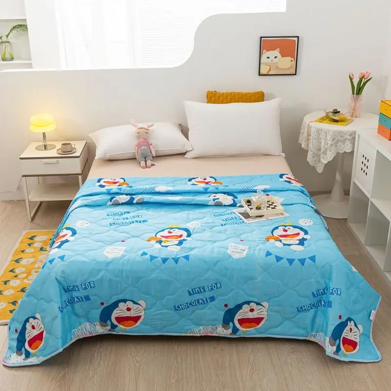 

Комплект постельного белья Doraemon, летнее крутое дышащее и мягкое покрывало для дома, спальни, детская кроватка kawaiisweet, новый стиль