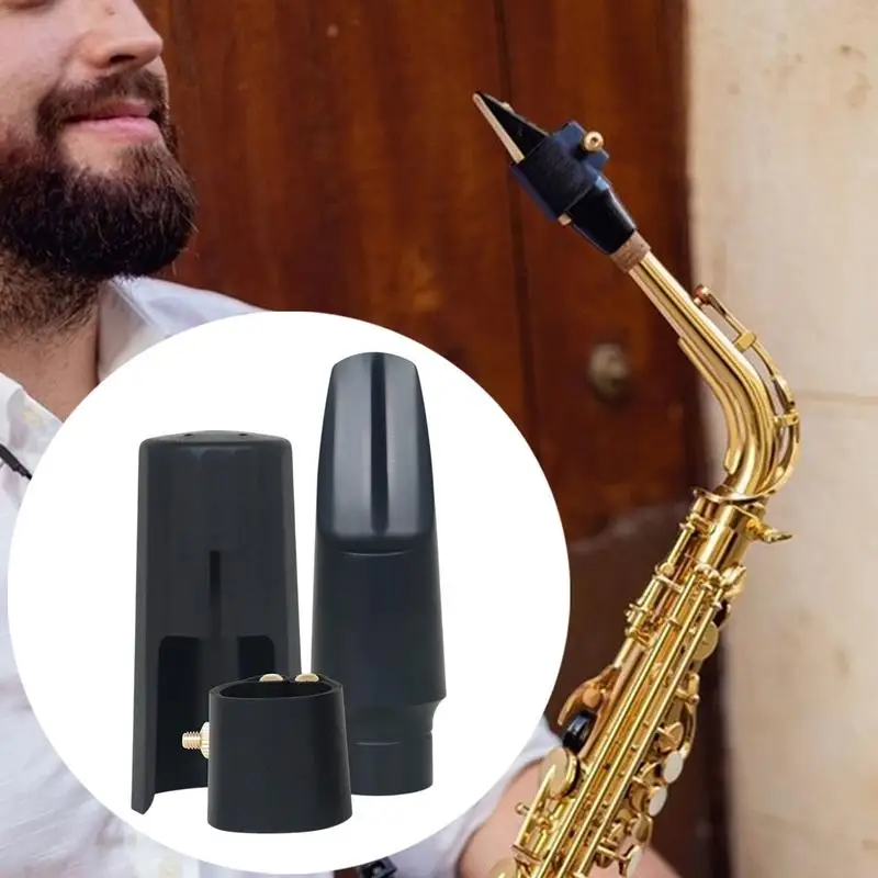 Tenor Sax Mouthpiece Sax Ligature Fastener Set Of 3 Saxophone Mouthpiece Set Ligature Clip Flute Head Cap For Woodwind