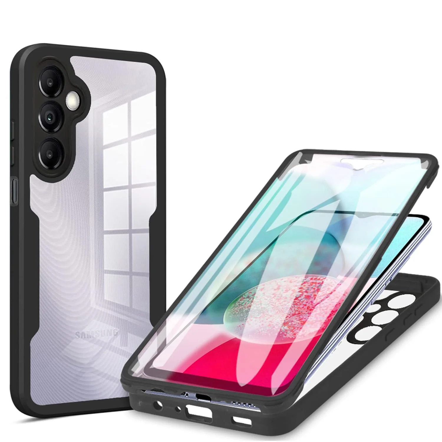 Custodia per Samsung Galaxy A54 A34 A24 A14 A04s A15 5G A05S Cover in silicone liquido a protezione completa a 360 gradi_voghion.com