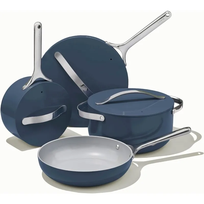Caraway Nonstick Ceramic Cookware Set PTFE & PFOA Free Oven & Stovetop Safe Pots and Pans Set non stick cookware set