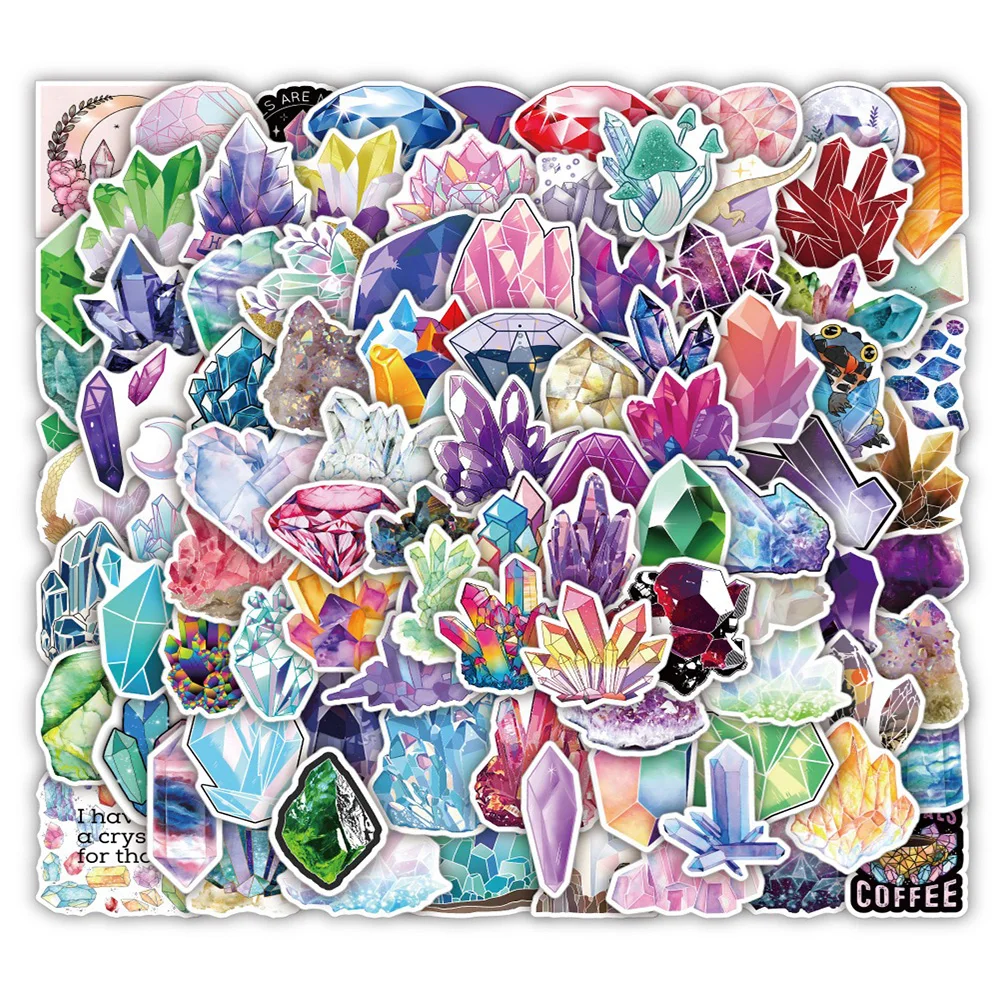 10/30/50/100PCS Colorful Magic Crystal Cartoon Sticker DIY Snowboard Laptop Luggage Cartoon Graffiti Decals Sticker For Kid Toy