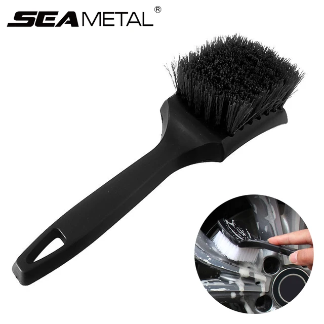 SEAMETAL Car Wheel Rim Brush Universal Durable Tire Hub Cleaning Brush 21cm Handle Car Washing Brushes Tool for Car Detailing
