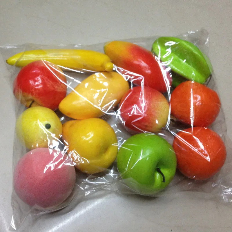 Fake Fruit 9cm Plastic Simulation Fruit and Vegetable Food Photography Props Apple Carrot Lemon Early Education Model Crafts Artificial Fruits and Vegetables