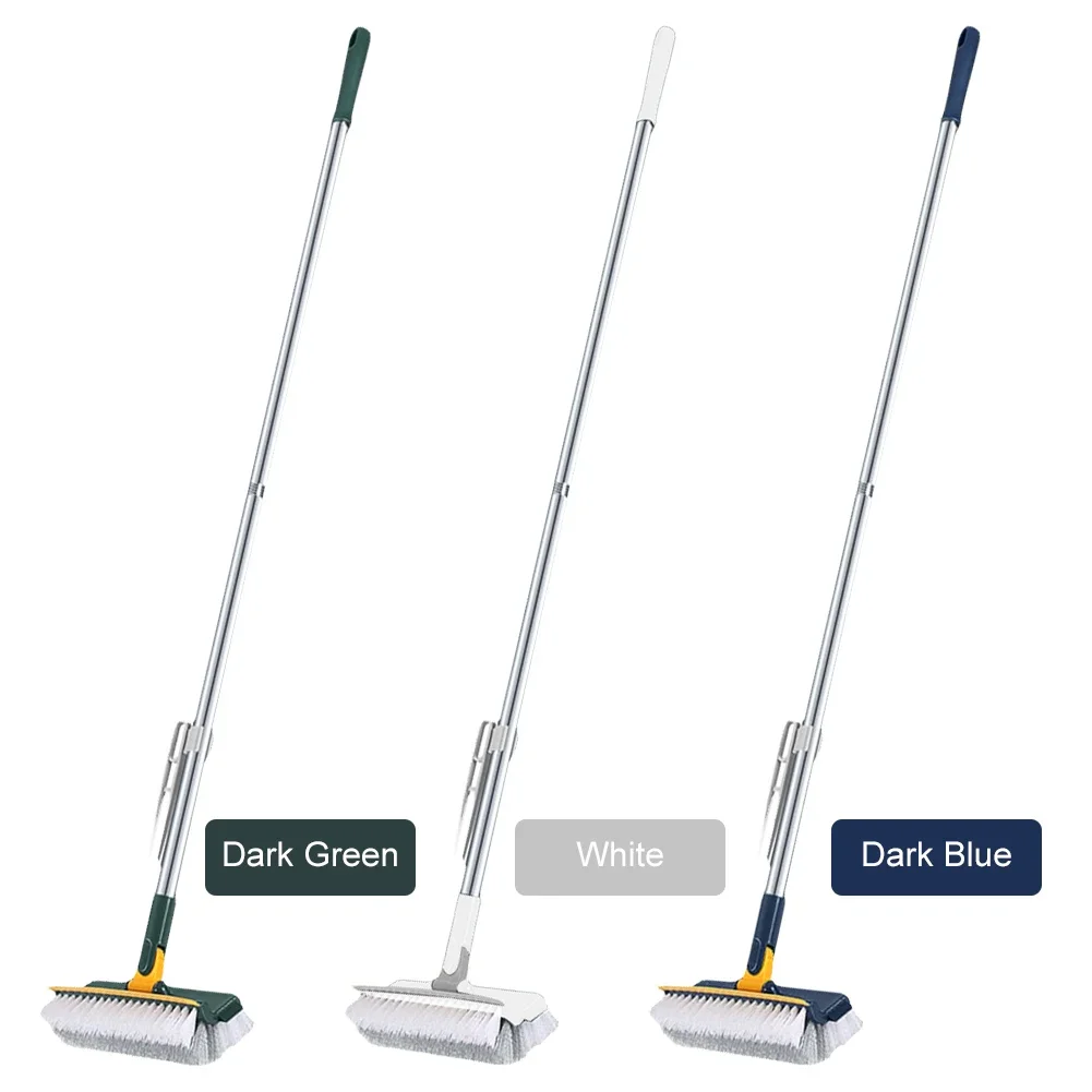Floor Scrub Brush 3 In 1 Long Handle Removable Adjustable Wiper Broom