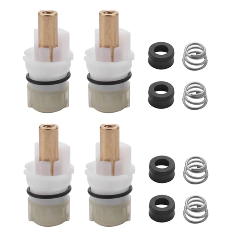 4 Pieces RP25513 Faucet Stem Replacement with Rubber Seats and Springs