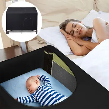 CPull-Juste Extensible et Respirante pour Lit de Bébé, Accessoire Portable, Occultant, de Sécurité, Compact, de Voyage, de Couchage, Tente, Rideau Pare-Soleil 1