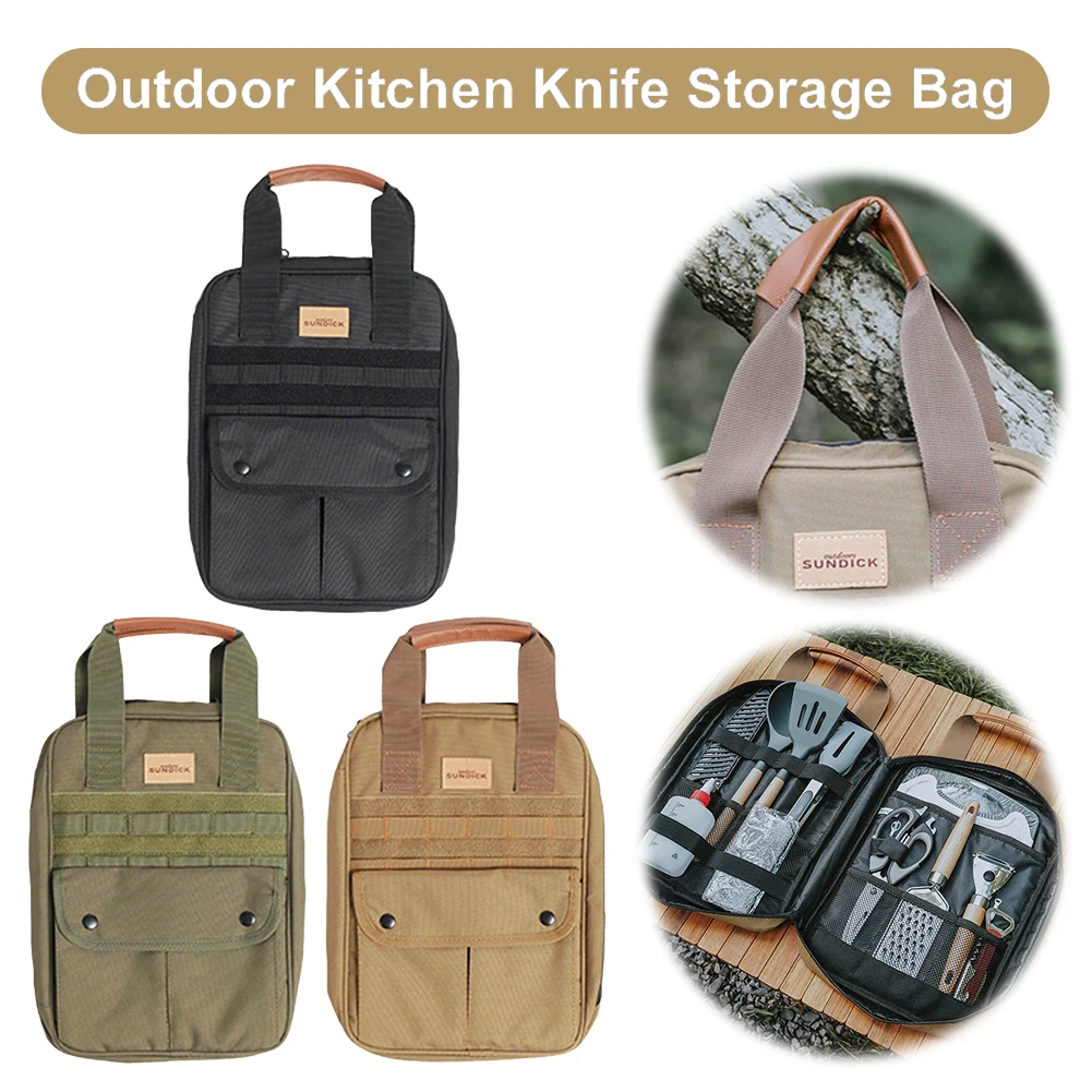 Camping Cookware Storage Bag Portable Cooking Utensil Set Travel Organizer for Knife Fork Spoon for BBQ Camping Hiking Travel